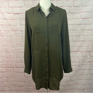 Concepts Conrad C womens tunic top green buttons light weight size 6